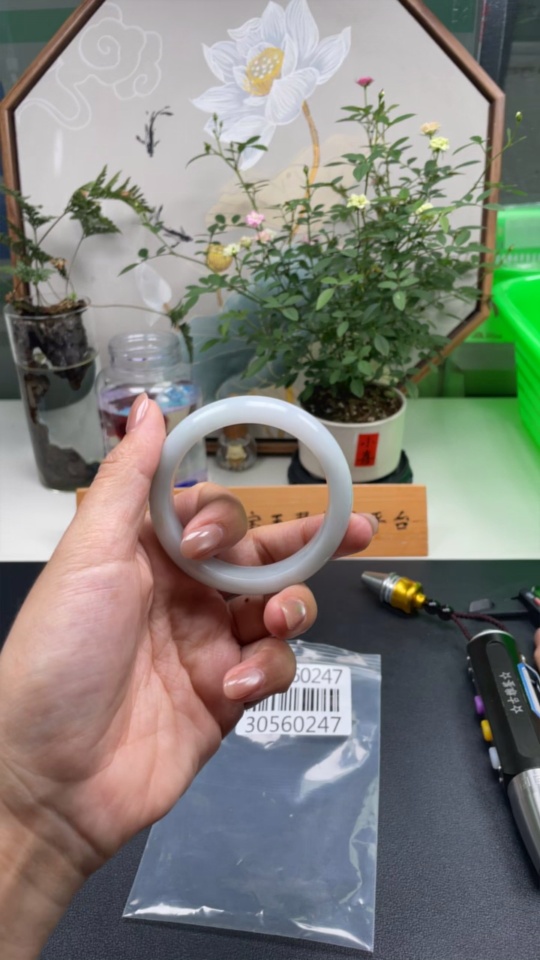 F30560247 Jadeite Round Bangle 51.1 Circumference Total Weight Approx. 51.61g