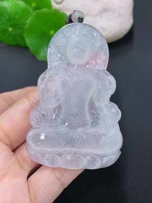 F41906995 翡翠挂件度母 货品总约重 含链44.98g 配珠非A