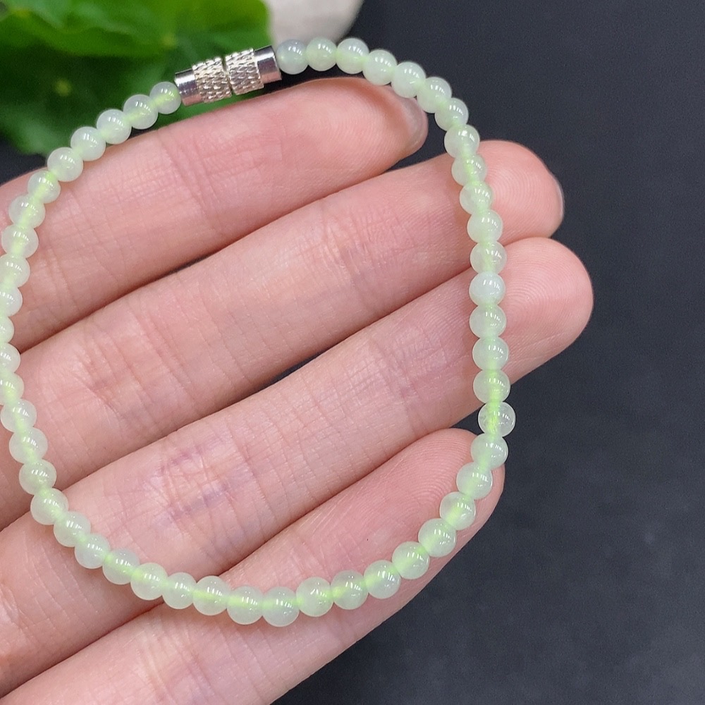 F35124049 Jadeite Beads Non-Gold Inlay Total Weight Approx.4.4g Size Approx.3.5mm