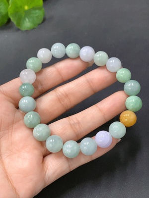 F19155670 Jadeite Bracelet Approx. 9.8mm (Color origin undetermined) Total weight 32.490g
