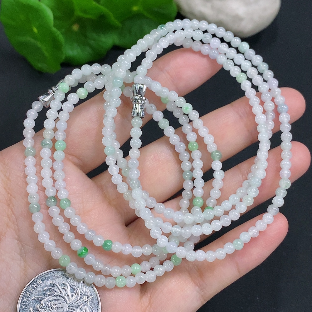 F34071734 Jadeite Beads Sell as a Lot Non-Gold