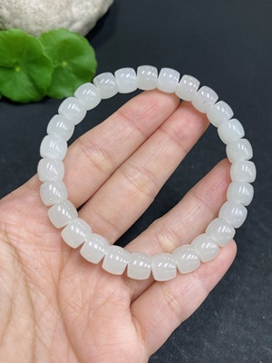 H33938778 Hetian Jade Bracelet Approx.7.5mm Total Weight Approx.22.4g