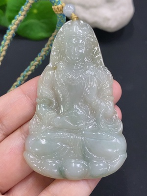 F33825582 Jadeite Tara Pendant Total Weight Including Rope Approximately 28.9g