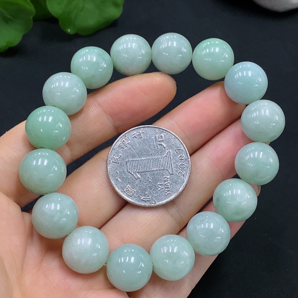 F18982765 Jadeite Bead Necklace Diameter Approx. 12.8 Total Weight 58.217g