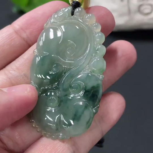 F33874531 Jadeite Pendant Ruyi Total Weight: Approx. 11.77g (including rope)