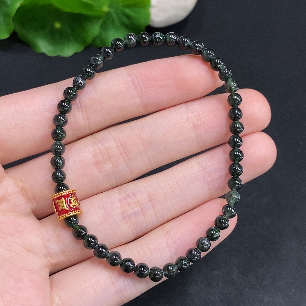 F35123977 Jadeite Bracelet Non-Gold Inlaid Total Weight About 6.2g Size Approximately 3.9mm