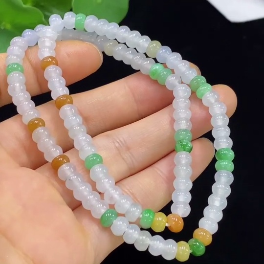 F35095355 Jadeite Bead Necklace Approx. 5.5mm Total Weight Approx. 24.91g