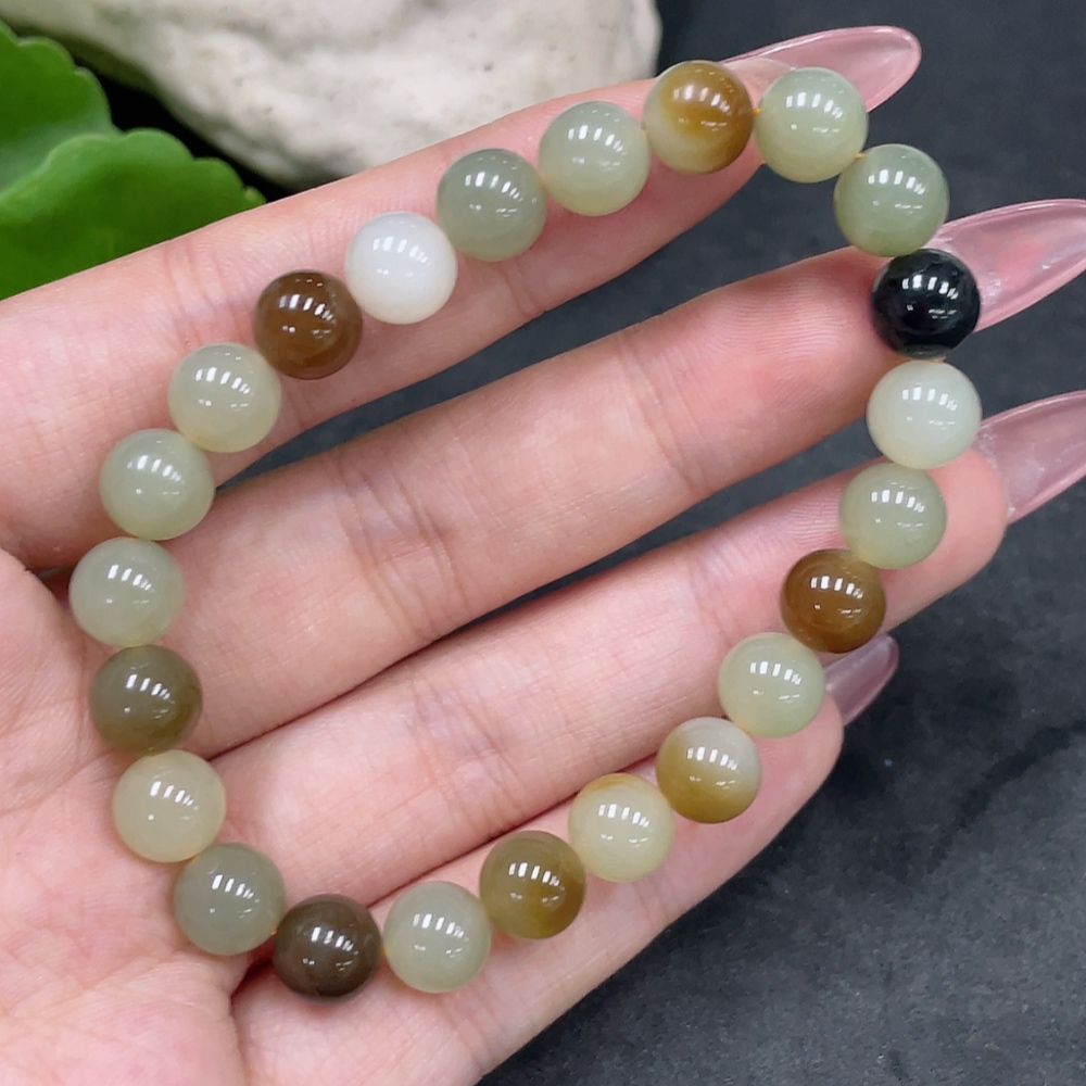 H33924445 Hetian Jade Bracelet Approx. 7.8mm Total Weight Approx. 18.1g