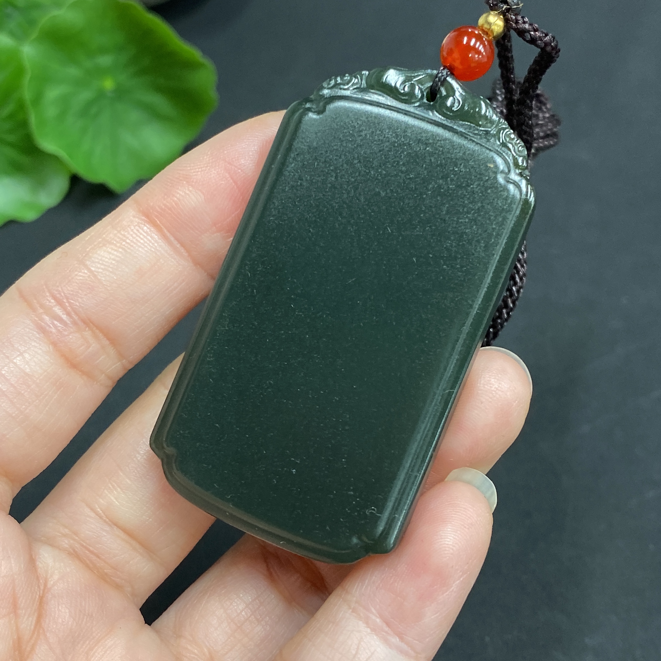 H22506700 Hetian Jade Pendant Plain Pendant Total Weight (incl. cord): 31.7g