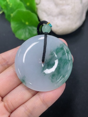 F46566595 翡翠挂件平安扣 货品总约重 含绳21.49g