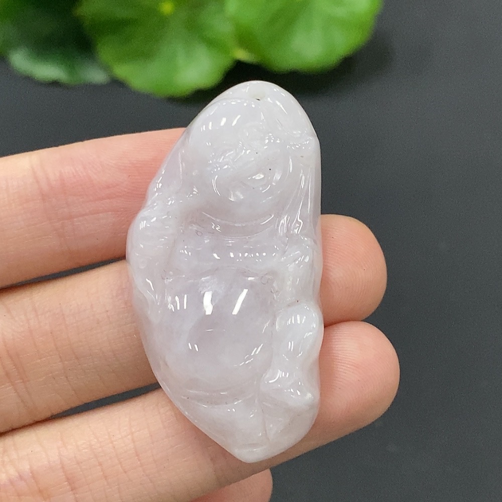 F10051120 Jadeite Laughing Buddha Pendant