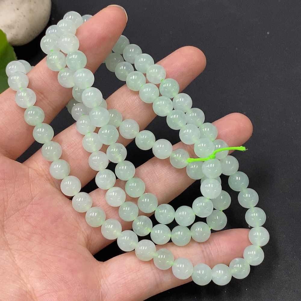 F28290720 Jadeite Bead Necklace Total Weight Approx. 55.22g Size About 7.1mm