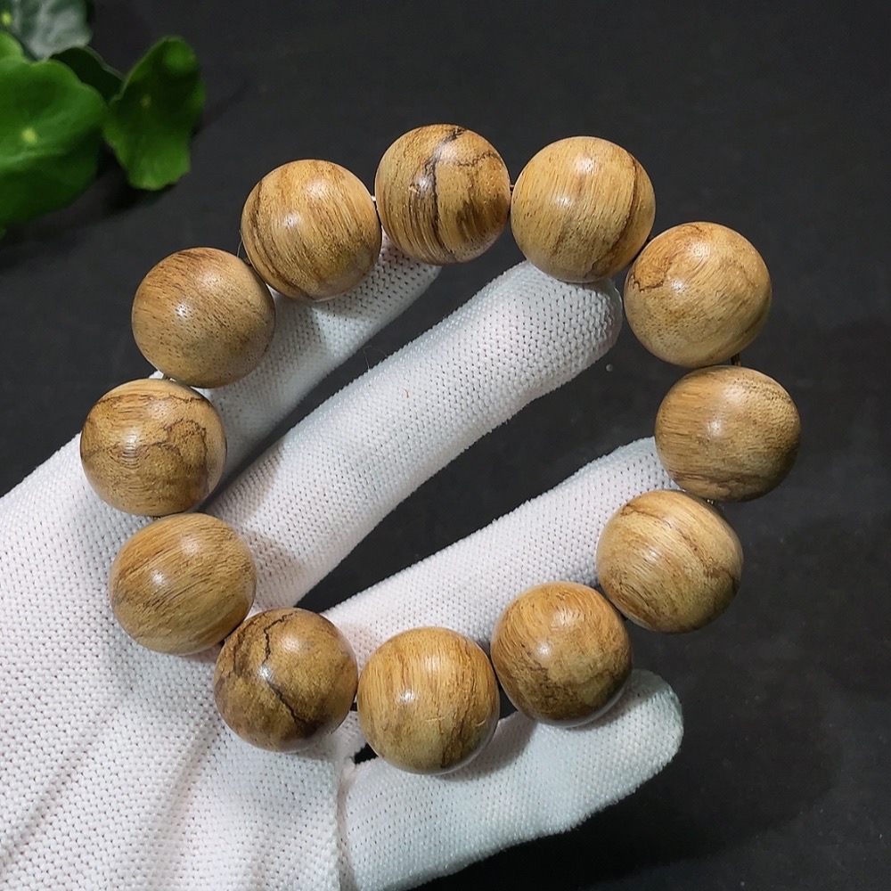W34987437 Agarwood Bead Bracelet (Approx. 26g Total Weight, 20.3mm Bead Size)