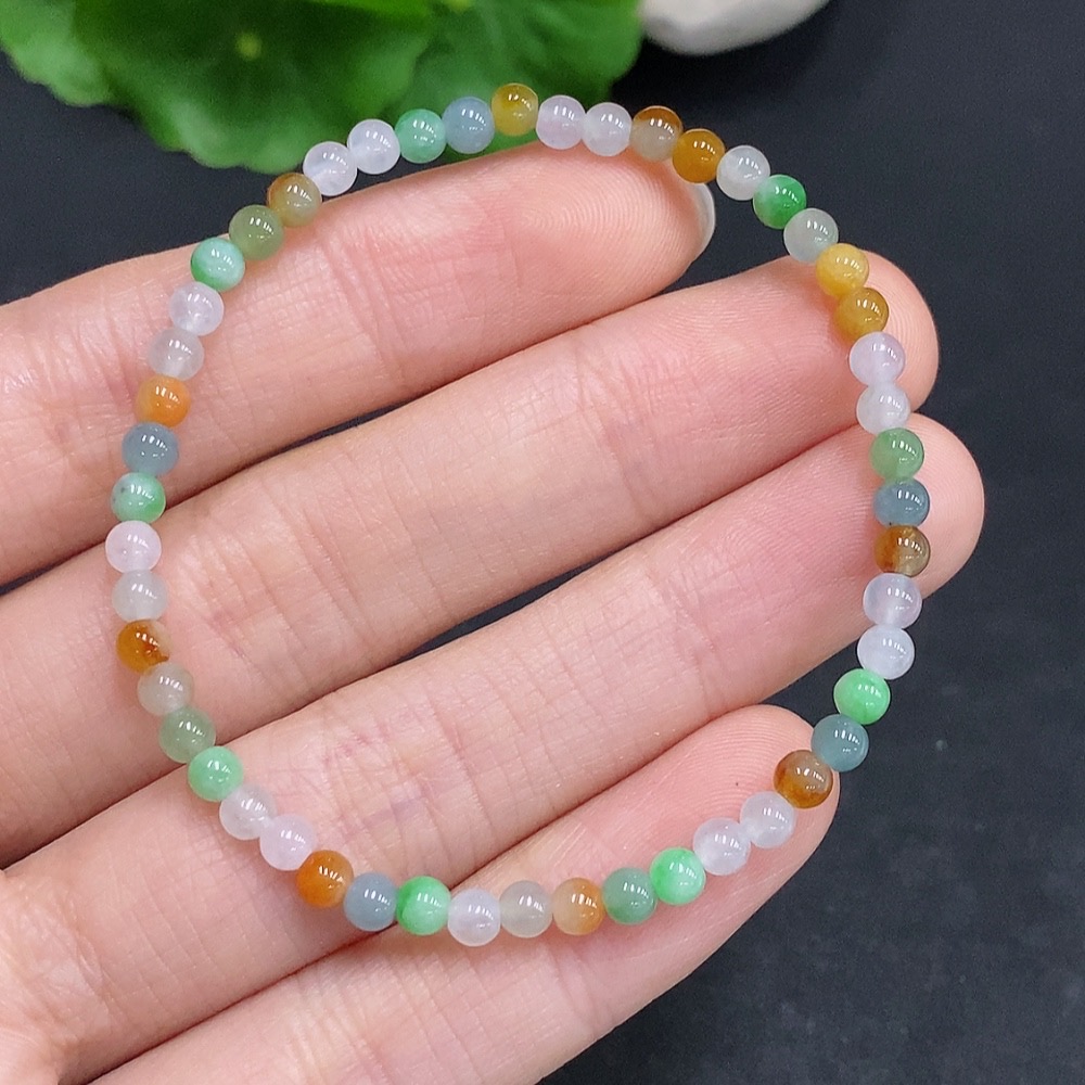 F32807722 Jadeite Bracelet Total Weight Approx. 3.7g Size About 3.5mm Color Origin Undetermined
