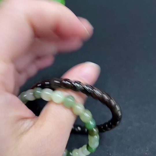 H35102443 Hetian Jade Bracelet, Approx. 5.9mm Beads, Total Weight About 20.6g