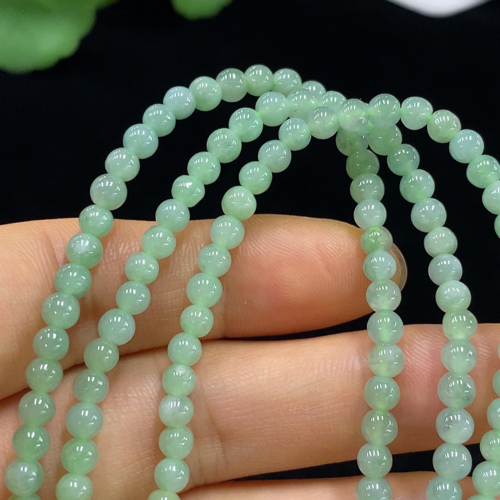 F35133816 Jadeite Bead Necklace approx. 3.8mm Total Weight approx. 18.69g Non-gold