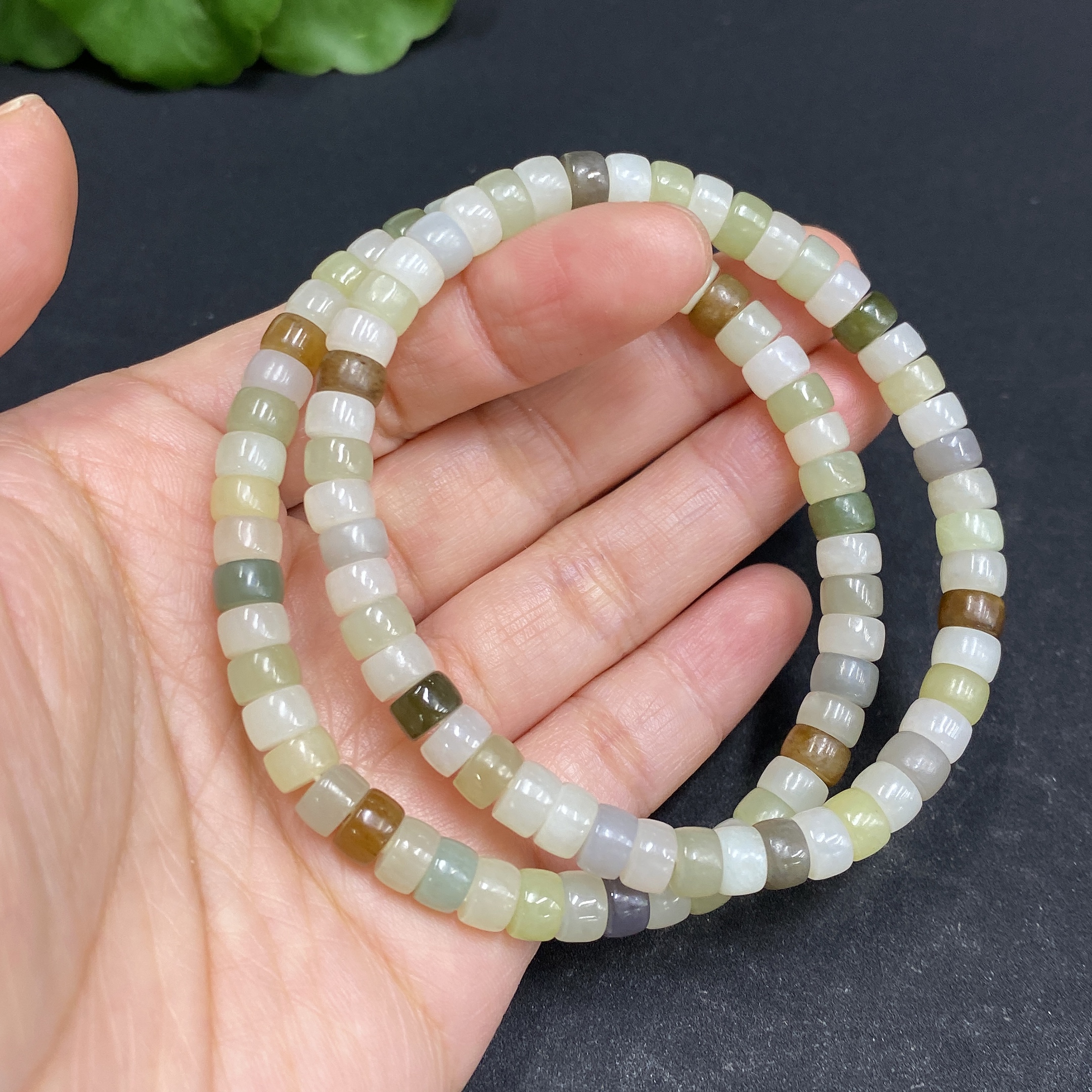 H33903884 Hetian Jade Bead Bracelet, Approx. 6mm, Total Weight About 27.6g