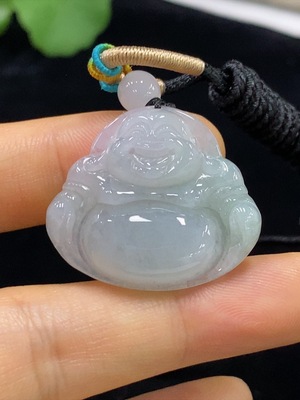 F34025205 Jadeite Buddha Pendant Total Weight Approx. 8.25g (Including Rope Weight) With Non-Grade A Beads