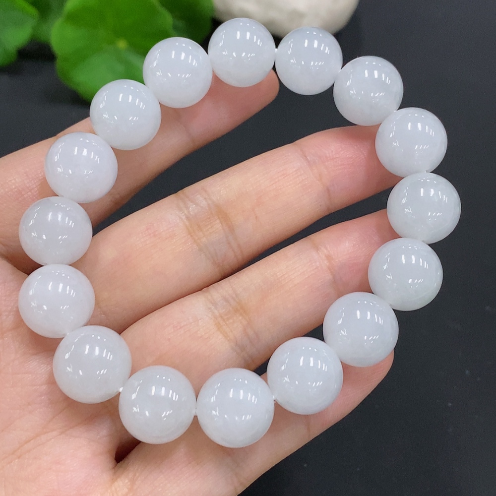 F30552651 Jadeite Bead Necklace Approximately 12.2mm Total Weight About 58g