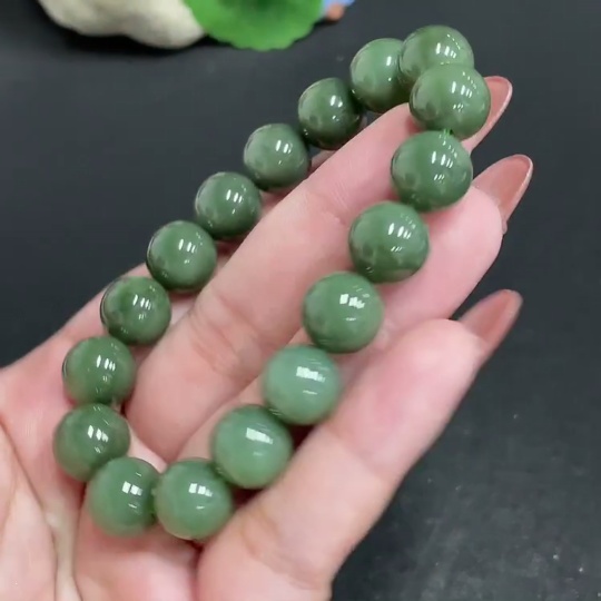 H34010766 Hetian Jade Bracelet Approx. 11.1mm Total Weight Approx. 39.4g