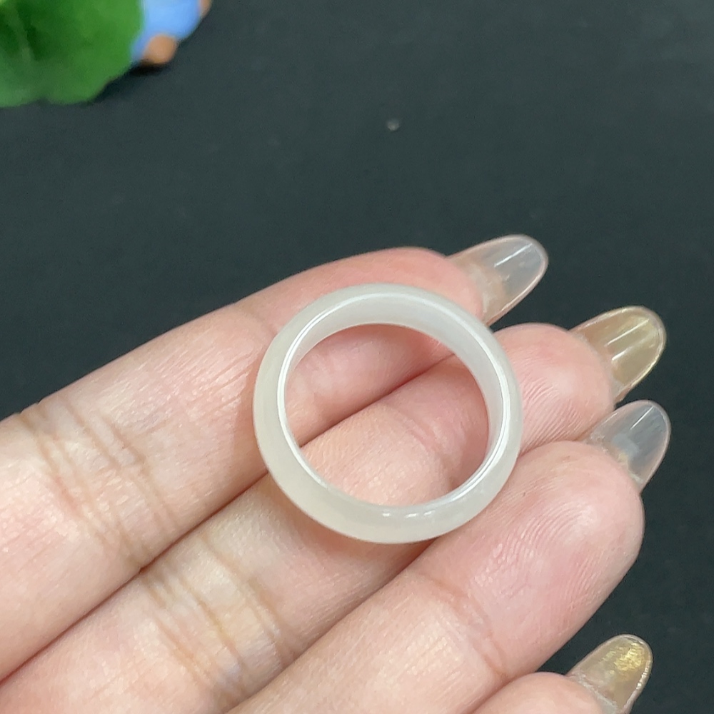 H32736649 Hetian Jade Ring Size 20.5 Total Weight Approx. 2.7g