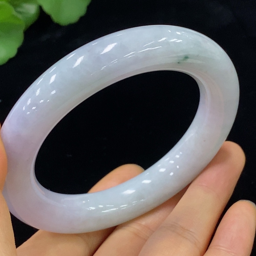 F34973933 Jadeite Round Bangle Size 56.7 Total Weight Approx. 85.58g with Color Polishing Powder