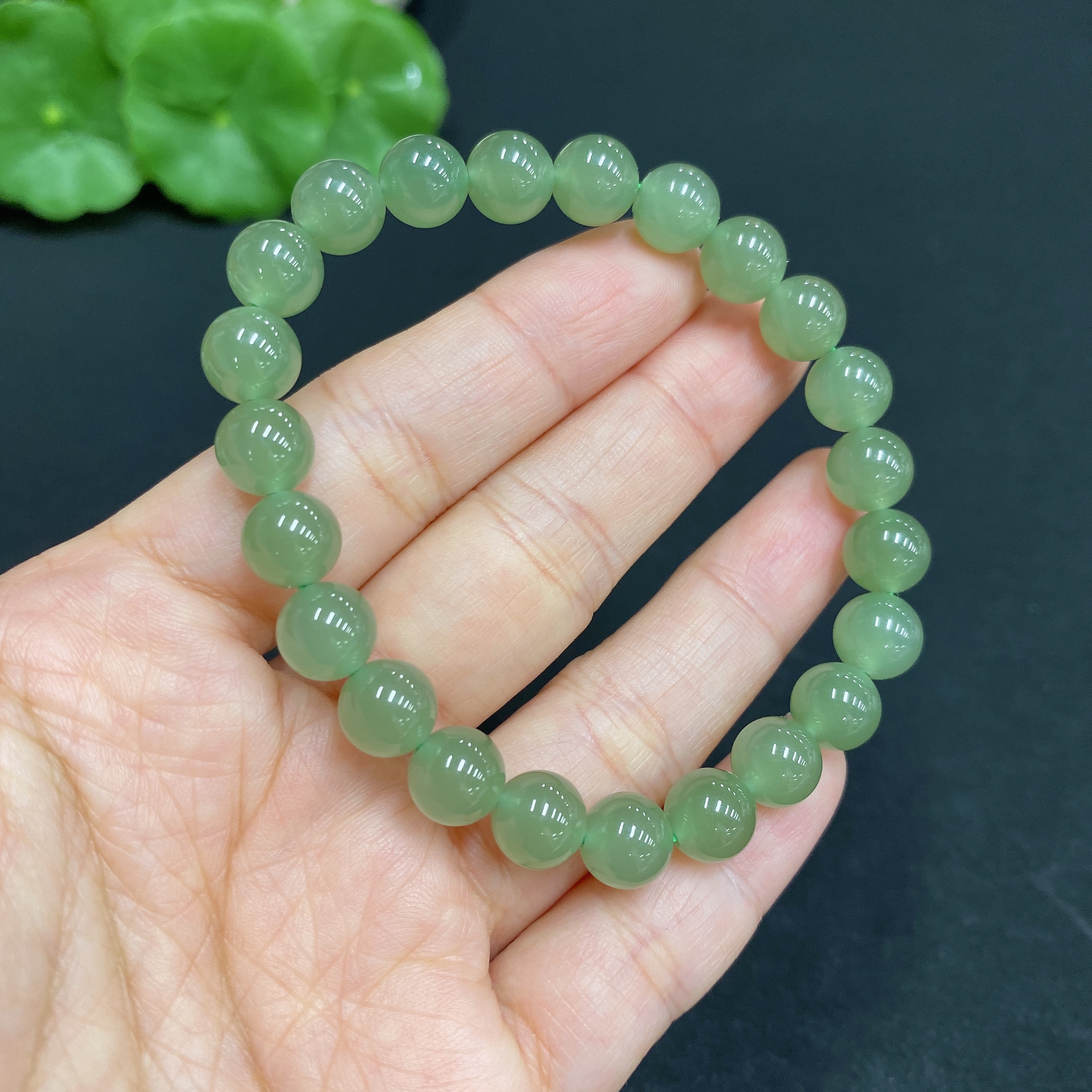 H31693571 Hetian Jade Bracelet, Approx. 7.6mm, Total Weight Approx. 17.6g