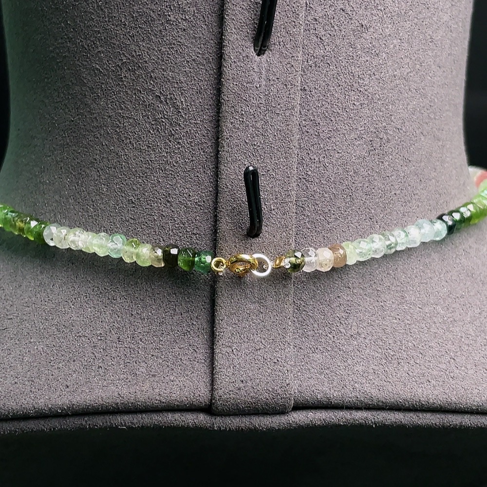 C34990935 Tourmaline Beaded Necklace Non-Gold Visible Organic Matter Total Weight Approx.10.13g Size About 4.1mm