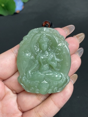 H32736601 Hetian Jade Pendant Guanyin Total Weight (including rope) 34.9g