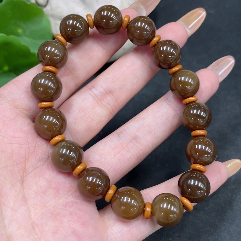 H32797653 Hetian Jade Bracelet, Approx.11.6mm, Total Weight Approx.40.6g, Beads Not Hetian Jade