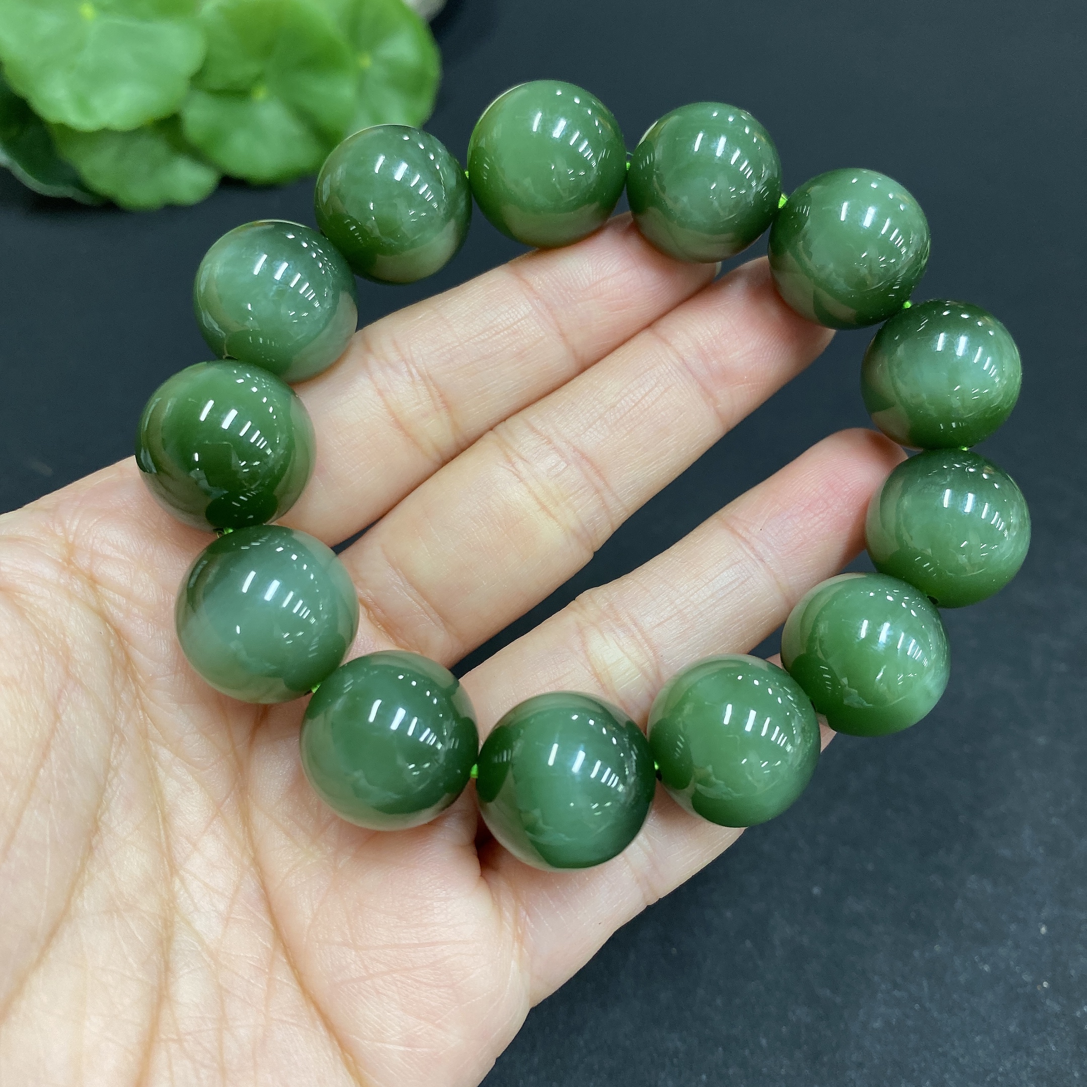 H34037274 Hetian Jade Jasper Bracelet Approx. 15.8mm Total Weight Approx. 78.6g