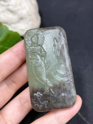 H31615937 Hetian Jade Pendant Guanyin Total Weight Approx. 47.4g