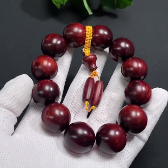 W30448120 Small-Leaf Sandalwood Sandalwood Bead Bracelet, Total Weight Approx. 65.29g, Size ~20.3mm
