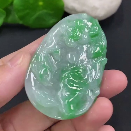 F34001782 Jadeite Year-after-Year Abundance Pendant, Total Weight Approx. 26g