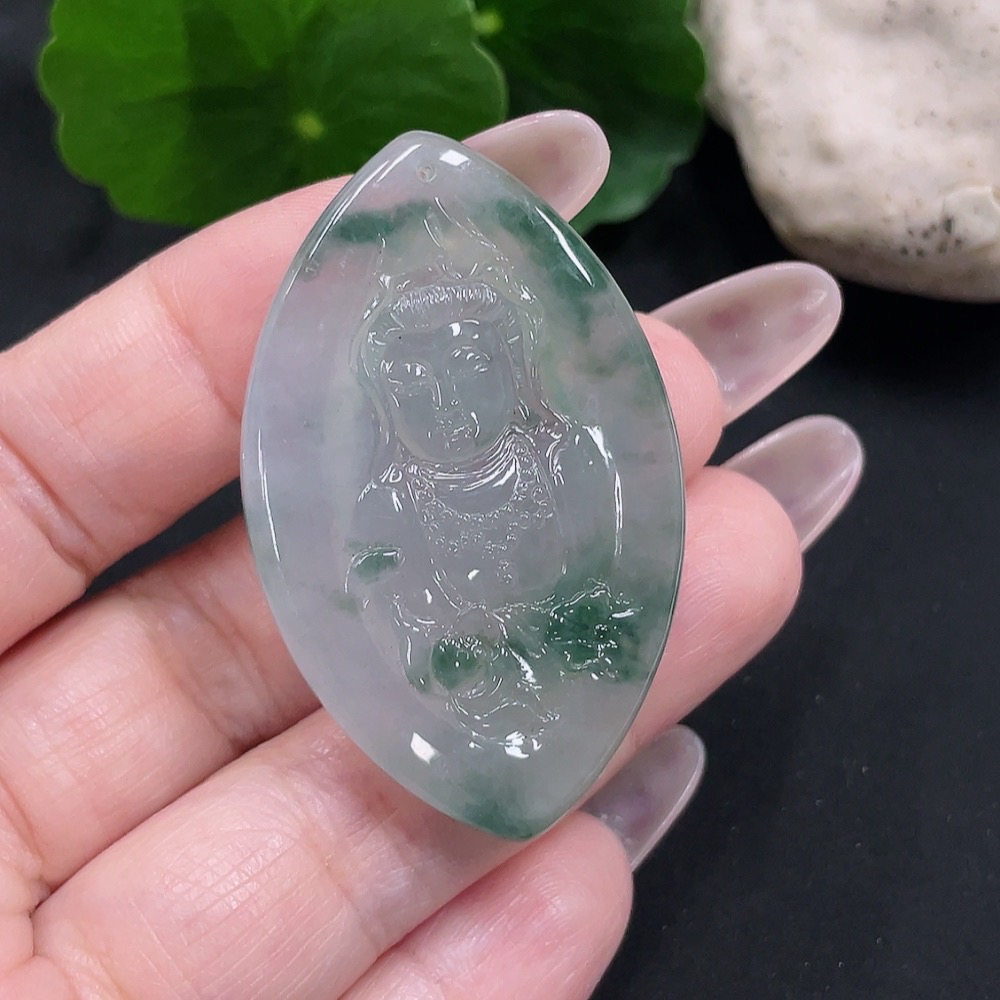 F35082852 Jadeite Guanyin Pendant Total Weight Approx. 17.8g