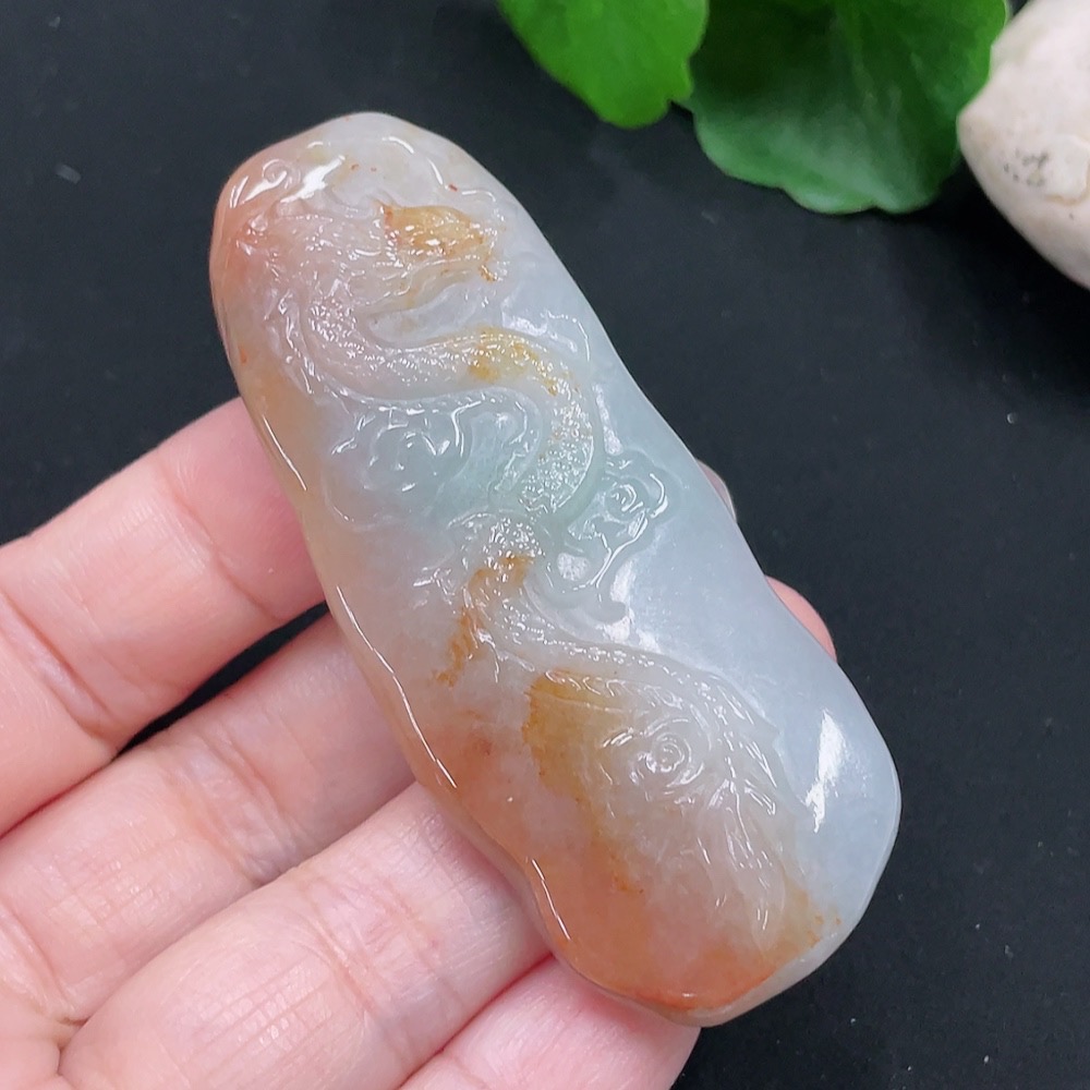 F30527701 Jadeite Dragon Pendant Total Weight Approx. 34g (Color origin undetermined)