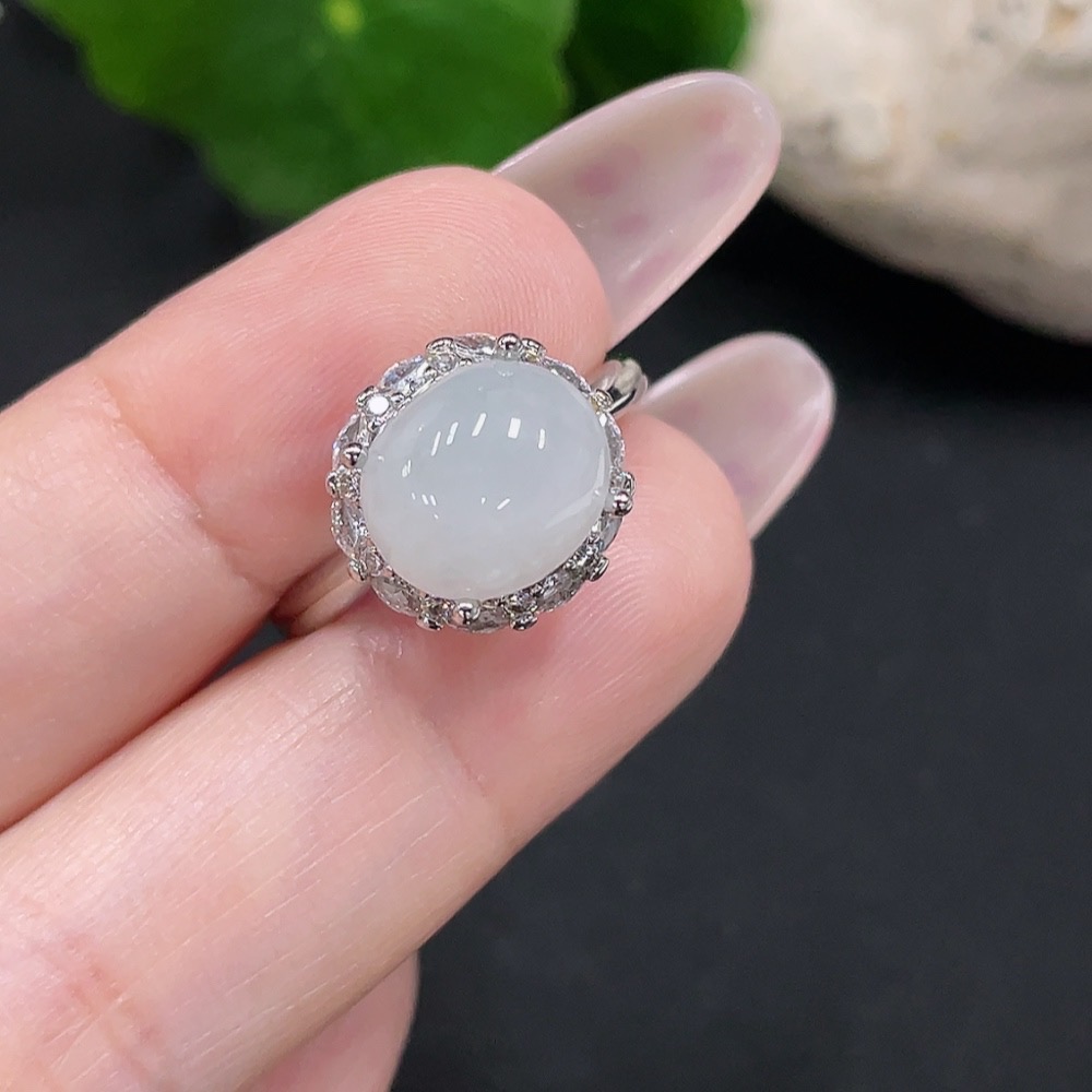 F34068921 Jadeite Inlaid Bracelet + Ring Sell as a Lot (Non-Gold Inlaid) (Adjustable)