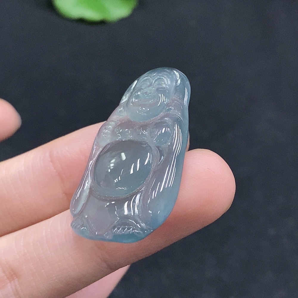 F34056611 Jadeite Buddha Inlaid Piece Total Weight Approx. 5.3g