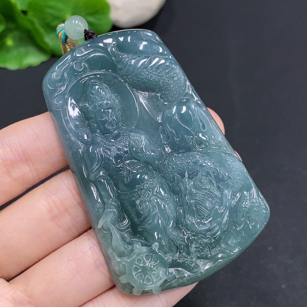 F30489516 JadeiteDragon Soaring Across the Seas Pendant