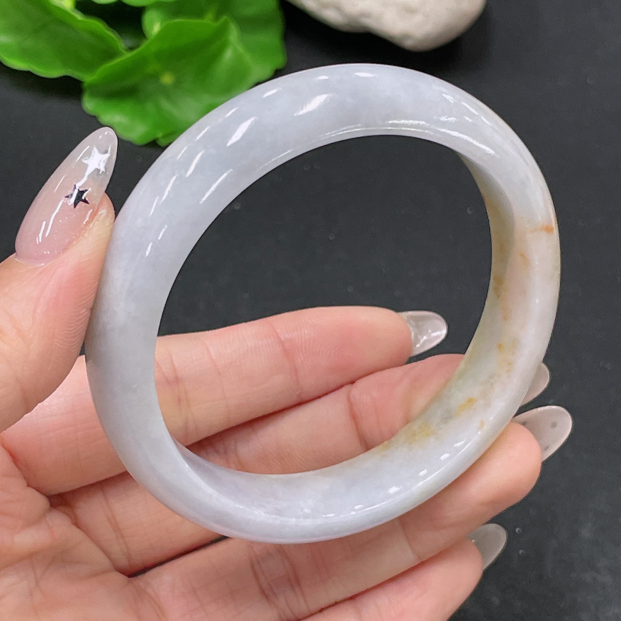 F35104699 Jadeite Round Bangle Size 55.9 Total Weight Approx. 50.5g