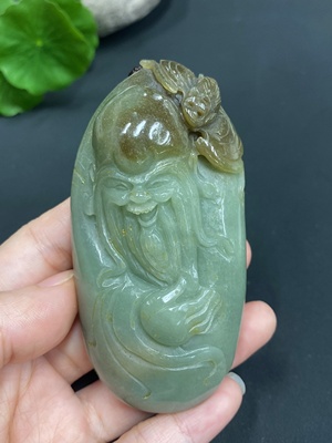 H16768034 Hetian Jade Hand-Held Ornament - The God of Longevity