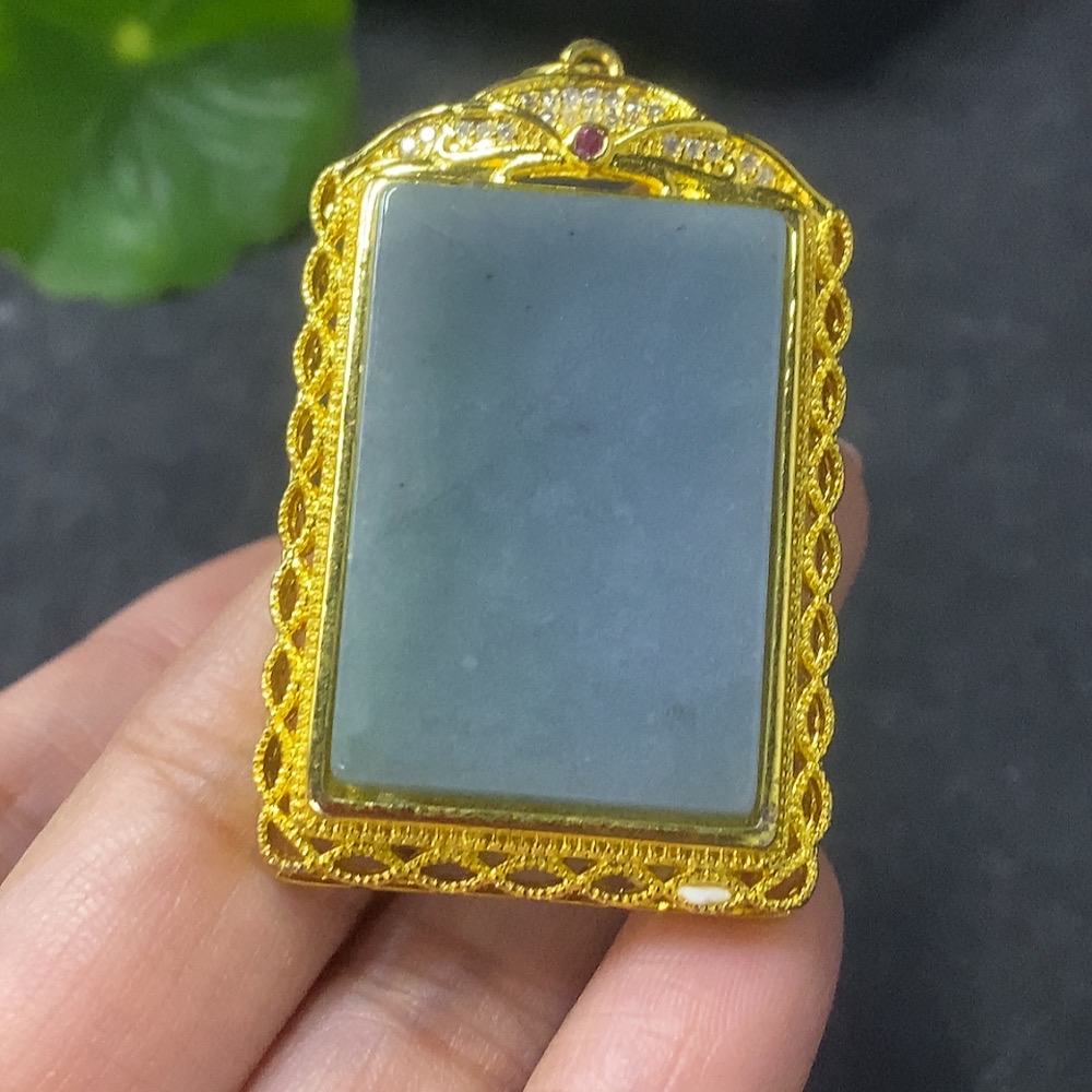F34031825 Jadeite Plain Pendant Mounted Pendant Non-Gold Total Weight Approx. 17.99g
