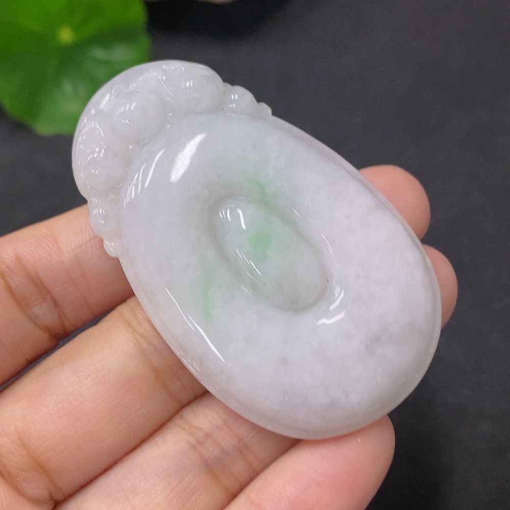 F33886930 Jadeite Pendant Fortune Shell Total Weight Approx. 31.96g