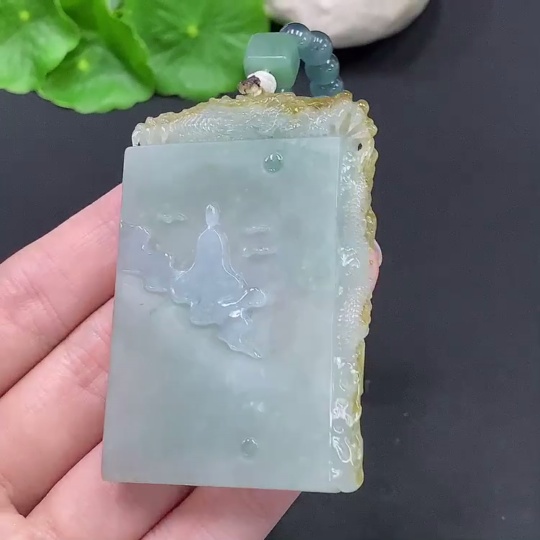 F28218801 Jadeite Enlightenment Pendant Total weight about 90g (including rope weight) Color origin undetermined