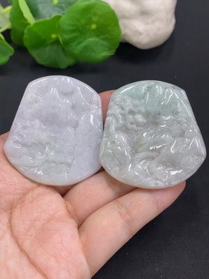 F32800874 Jadeite Landscape Pendant Sell as a Lot