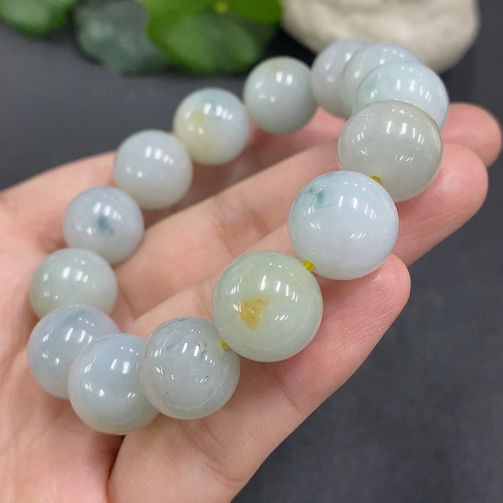 F15578753 Jadeite Beaded Necklace Approx.13.5mm Total Weight 64.069g