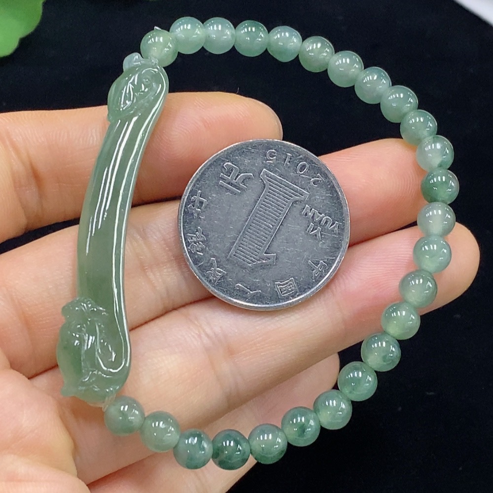 F31586820 Jadeite Beaded Bracelet Approx. 5.7mm Total Weight Approx. 13.06g