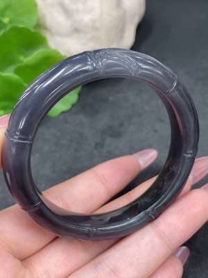 H33884710 Hetian Jade Carved Flower Bracelet Size 52.4 Total Weight Approx. 43.3g