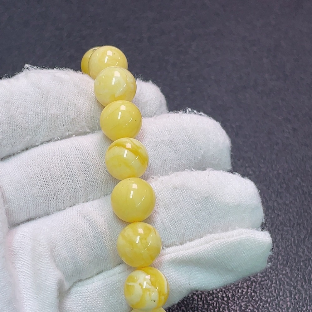 C33923638 Amber Beeswax Bracelet Total Weight Approx.12.78g Size 10.8mm