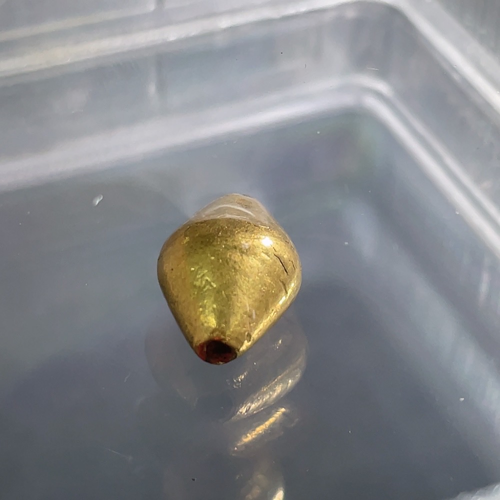 W26983502 Old Bead Zhubo Rating Open Box Qing Dynasty Double-Cone Gold-Plated Bead (Gold Lacquer) Gold Purity Approximately 90%